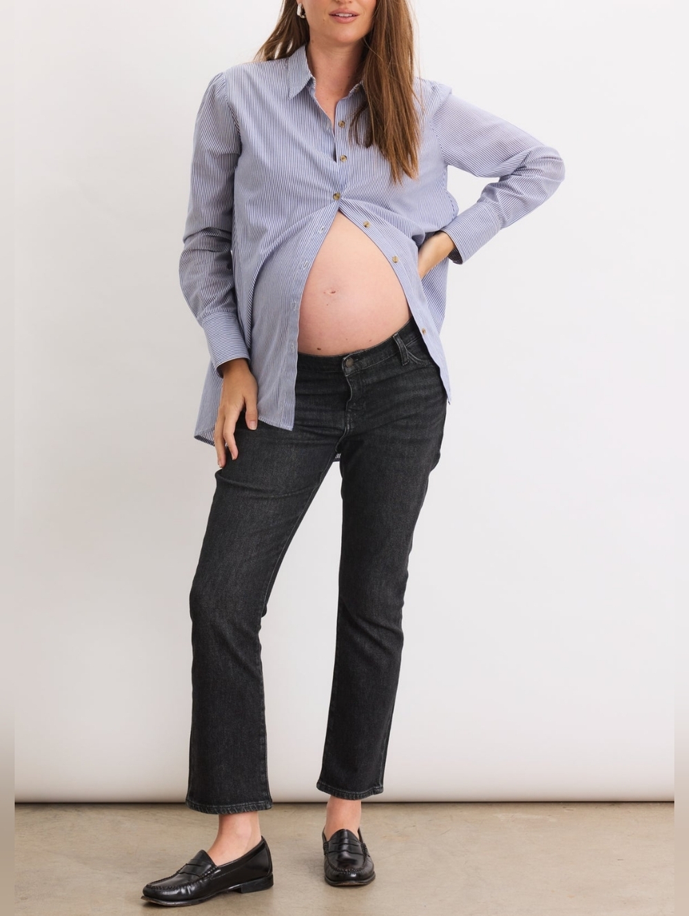 Hatch the Crop Maternity Jean in washed black, 28
